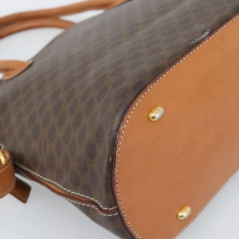 Celine Vintage Macadam Handbag Canvas Brown Canvas Handbag - Picture 10 of 16